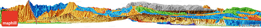 Physical Horizon Map of Huehuetenango, political outside