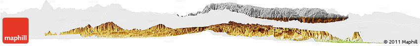 Physical Horizon Map of Huehuetenango, single color outside