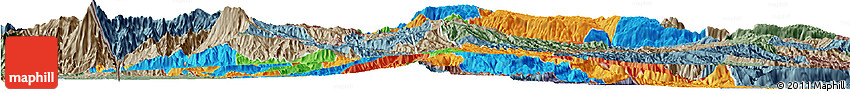 Political Horizon Map of Huehuetenango, semi-desaturated
