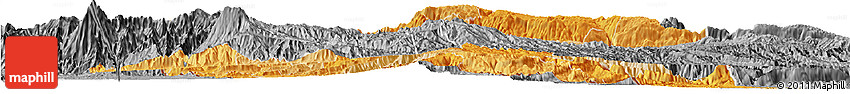 Political Shades Horizon Map of Huehuetenango, desaturated