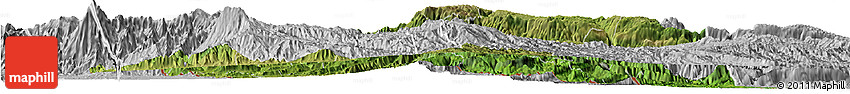 Satellite Horizon Map of Huehuetenango, lighten, desaturated