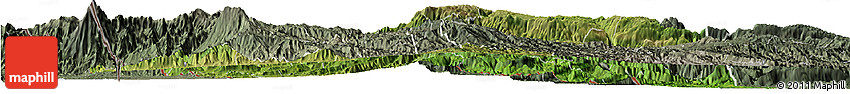 Satellite Horizon Map of Huehuetenango, semi-desaturated