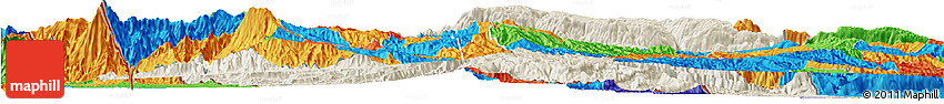 Shaded Relief Horizon Map of Huehuetenango, political outside