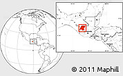 Blank Location Map of Huehuetenango, within the entire country