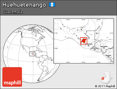 Blank Location Map of Huehuetenango
