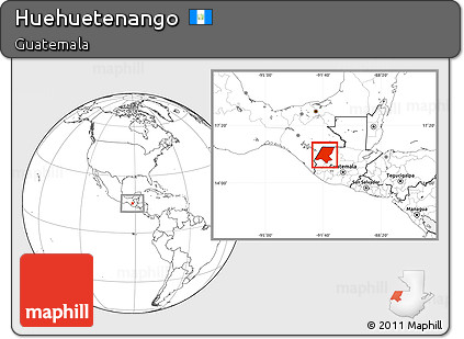 Blank Location Map of Huehuetenango