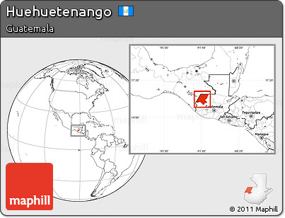 Blank Location Map of Huehuetenango