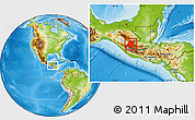 Physical Location Map of Huehuetenango, within the entire country