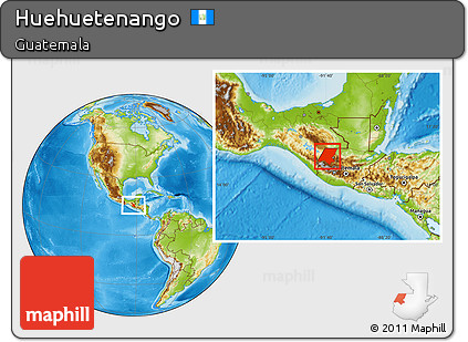 Physical Location Map of Huehuetenango