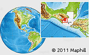 Physical Location Map of Huehuetenango, highlighted country