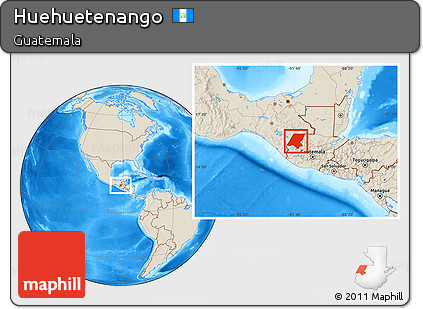 Shaded Relief Location Map of Huehuetenango
