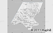 Gray Map of Huehuetenango, single color outside