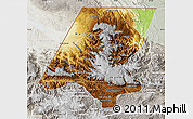 Physical Map of Huehuetenango, lighten, semi-desaturated