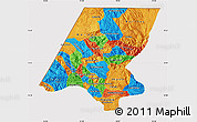 Political Map of Huehuetenango, cropped outside