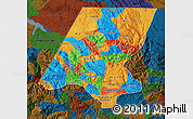 Political Map of Huehuetenango, darken
