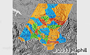 Political Map of Huehuetenango, desaturated