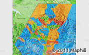 Political Map of Huehuetenango, political shades outside