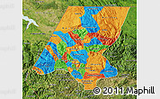 Political Map of Huehuetenango, satellite outside