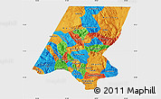 Political Map of Huehuetenango, single color outside