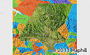 Satellite Map of Huehuetenango, political outside