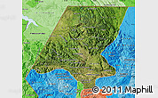 Satellite Map of Huehuetenango, political shades outside