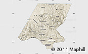 Shaded Relief Map of Huehuetenango, single color outside