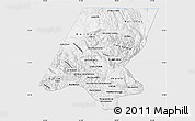 Silver Style Map of Huehuetenango, single color outside