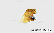 Physical 3D Map of Nenton, single color outside