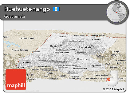 Classic Style Panoramic Map of Huehuetenango