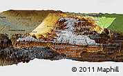 Physical Panoramic Map of Huehuetenango, darken