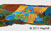 Political Panoramic Map of Huehuetenango, darken