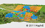 Political Panoramic Map of Huehuetenango, satellite outside