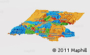Political Panoramic Map of Huehuetenango, single color outside