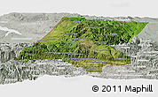 Satellite Panoramic Map of Huehuetenango, lighten, semi-desaturated