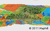 Satellite Panoramic Map of Huehuetenango, political outside