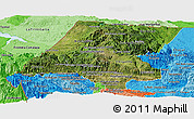 Satellite Panoramic Map of Huehuetenango, political shades outside