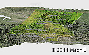 Satellite Panoramic Map of Huehuetenango, semi-desaturated