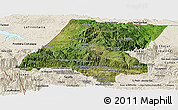 Satellite Panoramic Map of Huehuetenango, shaded relief outside