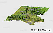 Satellite Panoramic Map of Huehuetenango, single color outside