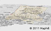 Shaded Relief Panoramic Map of Huehuetenango, desaturated