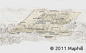 Shaded Relief Panoramic Map of Huehuetenango, lighten