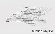 Silver Style Panoramic Map of Huehuetenango, single color outside