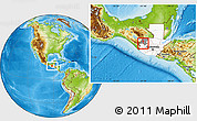 Physical Location Map of S.Gaspar Ixchil, highlighted country, highlighted parent region