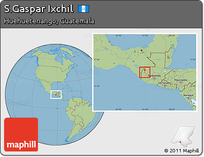 Savanna Style Location Map of S.Gaspar Ixchil