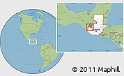 Savanna Style Location Map of S.Gaspar Ixchil, highlighted country, highlighted parent region