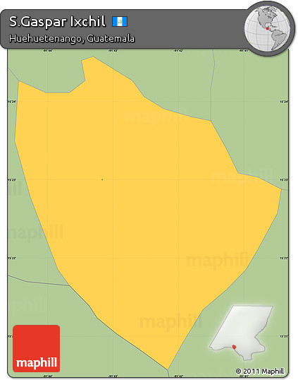 Savanna Style Simple Map of S.Gaspar Ixchil