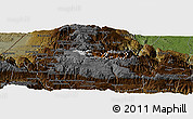 Physical Panoramic Map of S. Juan Ixcoy, darken