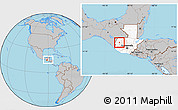 Gray Location Map of S.Sebastian Hueh, highlighted country, within the entire country