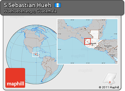 Gray Location Map of S.Sebastian Hueh, highlighted country