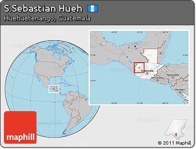 Gray Location Map of S.Sebastian Hueh, highlighted country